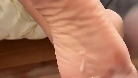 Stepbro bbc fuck ebony sexy toes footjob cum