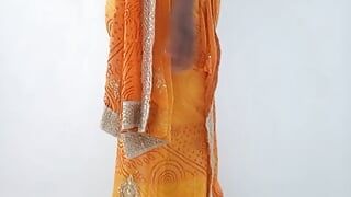 Wunderschöne stiefmutter, freundin sari trägt das tragen, fühlt sich wie arsch ficken und muschi lutschen