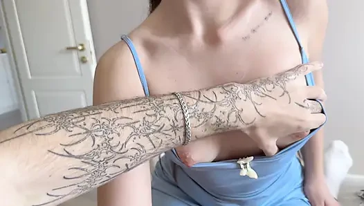 Step Sis Caught Me Jerking Off But Started Touching My Dick and I Used Her Pussy to Cum
