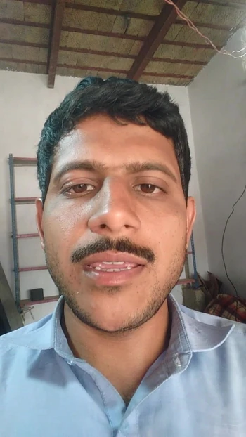Handsome man asking for visiting profile for unique video's.
