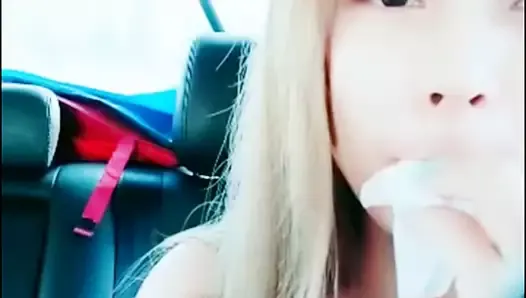 Chinese girl LIVE cam date fuck in car natural tits deepthro