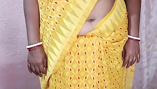 Yellow Saree Dropping Solo Sfw