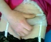 stroking in lingerie