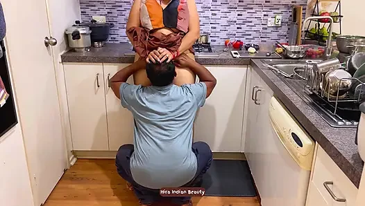 Beautiful Saree Sex - Loud Pussy Eating - Erotic Face Fucking and Anal Sex with Step Brother