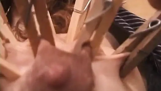 Clothespins on the tits
