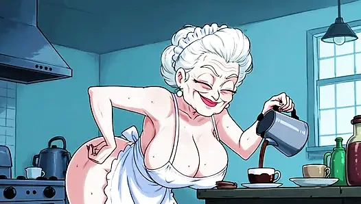 Ai Matures in Kitchens with Big Tits