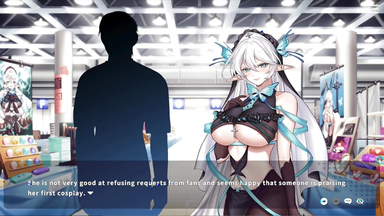Hentai Game - mulher casada cosplays seu Vtuber em evento &faz sexo - V-Lover