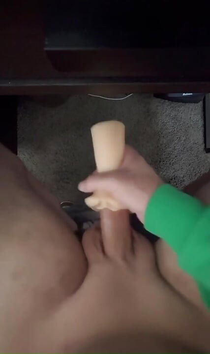 Playing with the Toy Under the Office Desk