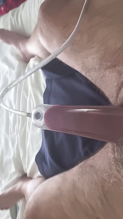 Penis pump trying to cum