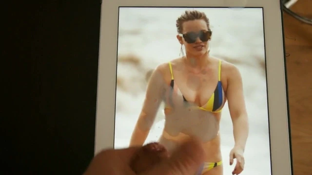 Cum on Hilary Duff in bikini - february 2016
