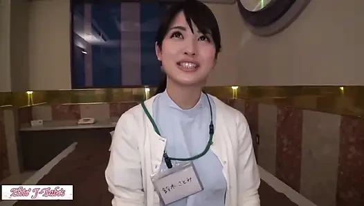 Beyaz ceketli diş hijyenisti çekimi ham bakış açısı seks kaydediyor