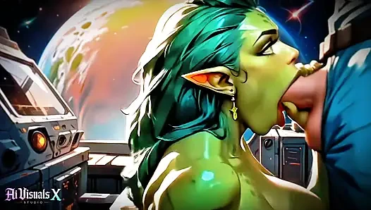 (4K) AI 3D Animated - Horny Alien Slut x Human Male Fantasy (AI Visuals X)