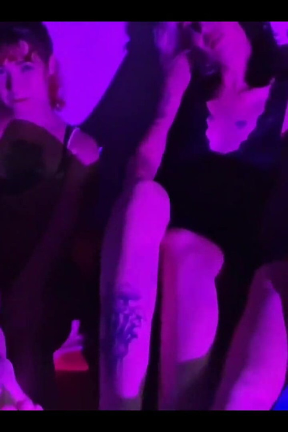 Candy Crush, Queen Kimi, Von Poison and Luna Olvr Smoking with Their Feet, Stripping and Kissing
