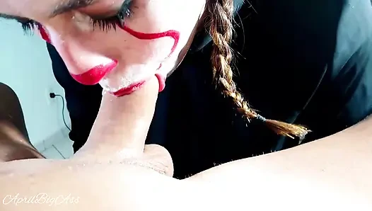 Halloween, IT is addicted to cock and cum, she "swallows everything" 2-3