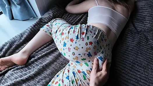 A very horny stepsister fell on my bed