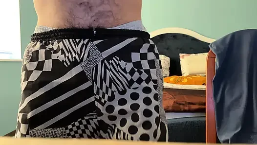 Hairy Bear Earl Smile Huge Cumshot Fountain Solo in the Bedroom