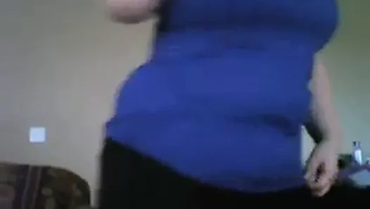 Busty teacher rubs her big soft tits