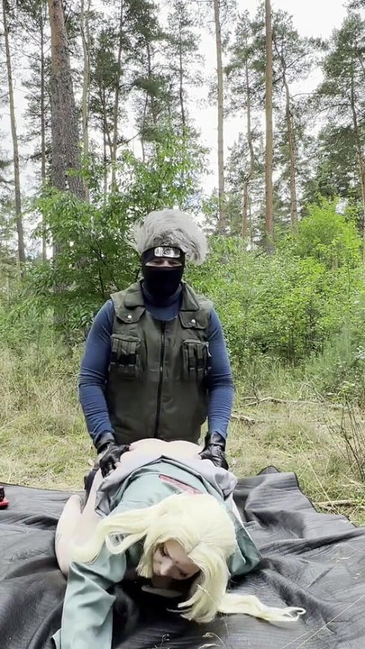 Must-see moment from "Forbidden Shinobi Pleasure: Kakashi & Tsunade in Authentic Naruto Cosplay!"
