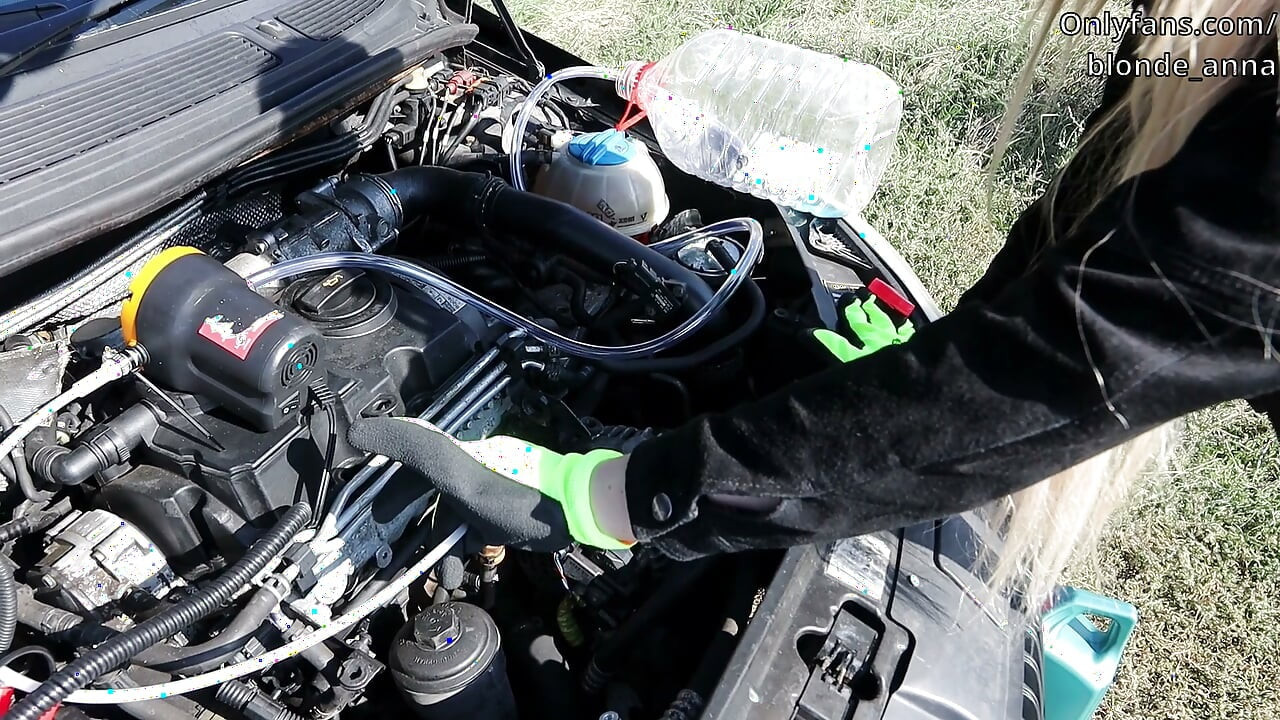 Girl vs Car. The Oil Change