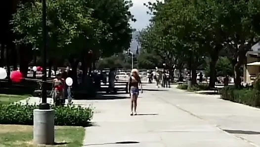 Curly Blonde Cougar Rides Hard Outdoors with Passion