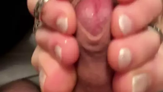 Amateur footjob
