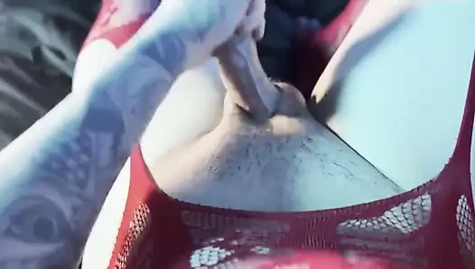 Kırmızı iç çamaşırlı seksi kadın kılıklı (seksi kadın kılıklı vücut)
