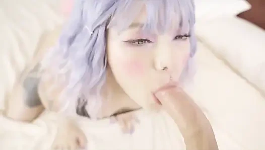 Teen Gives Juicy Blowjob and Facial. Karneli Bandi