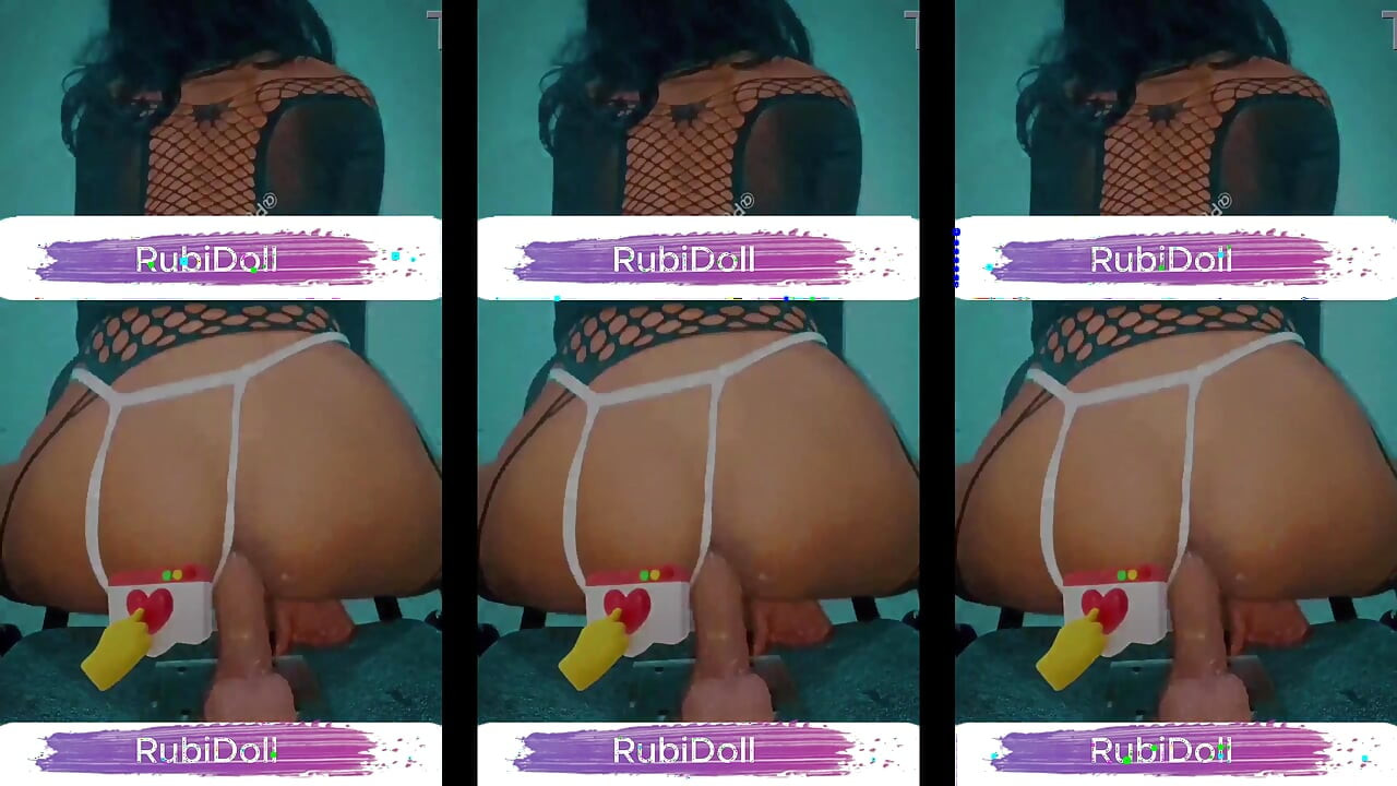 Rubidoll penetrates her small pussy with a BBC dildo