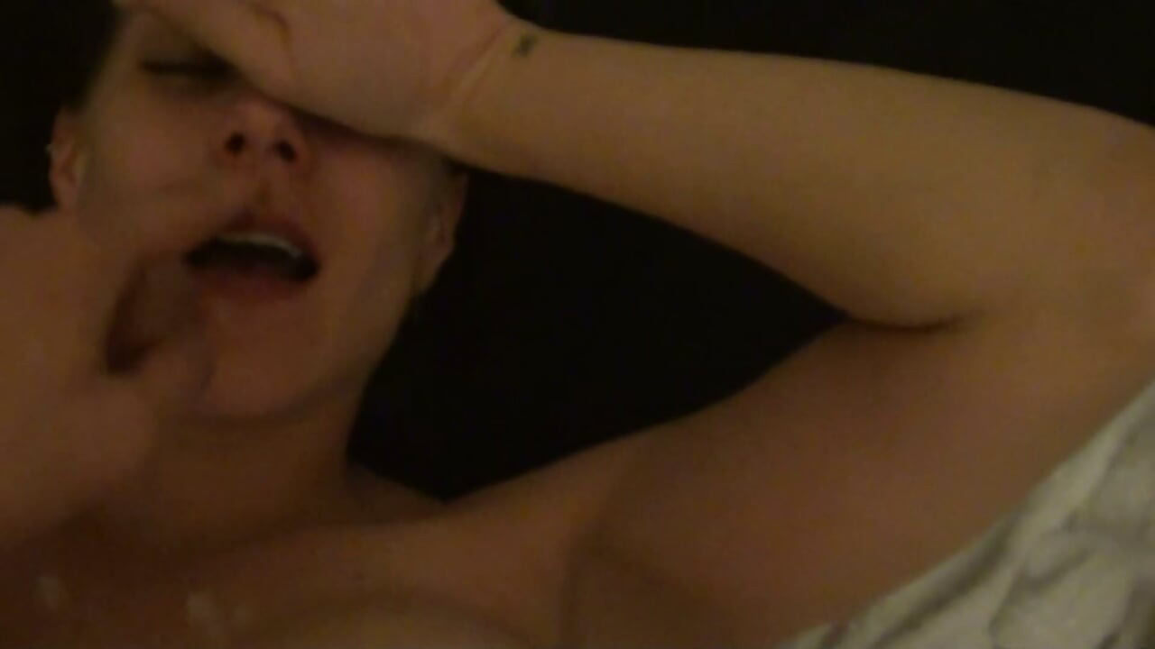 I love his cock, I suck him off, he plays with my dripping wet horny pussy then he finishes in my mouth & all over my big tits!