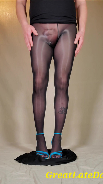 Jaw-dropping moment from "Sissy Bulge and big ass showing in pantyhose after taking skirt off"