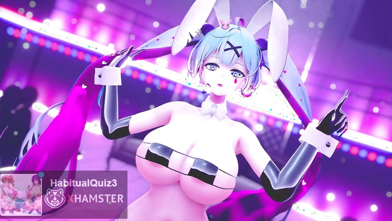 MMD R18 Rabbit Miku Baam Секс-танец, микробикини хочет трахаться анал, глотание спермы Ahegao Ntr, 3D хентай