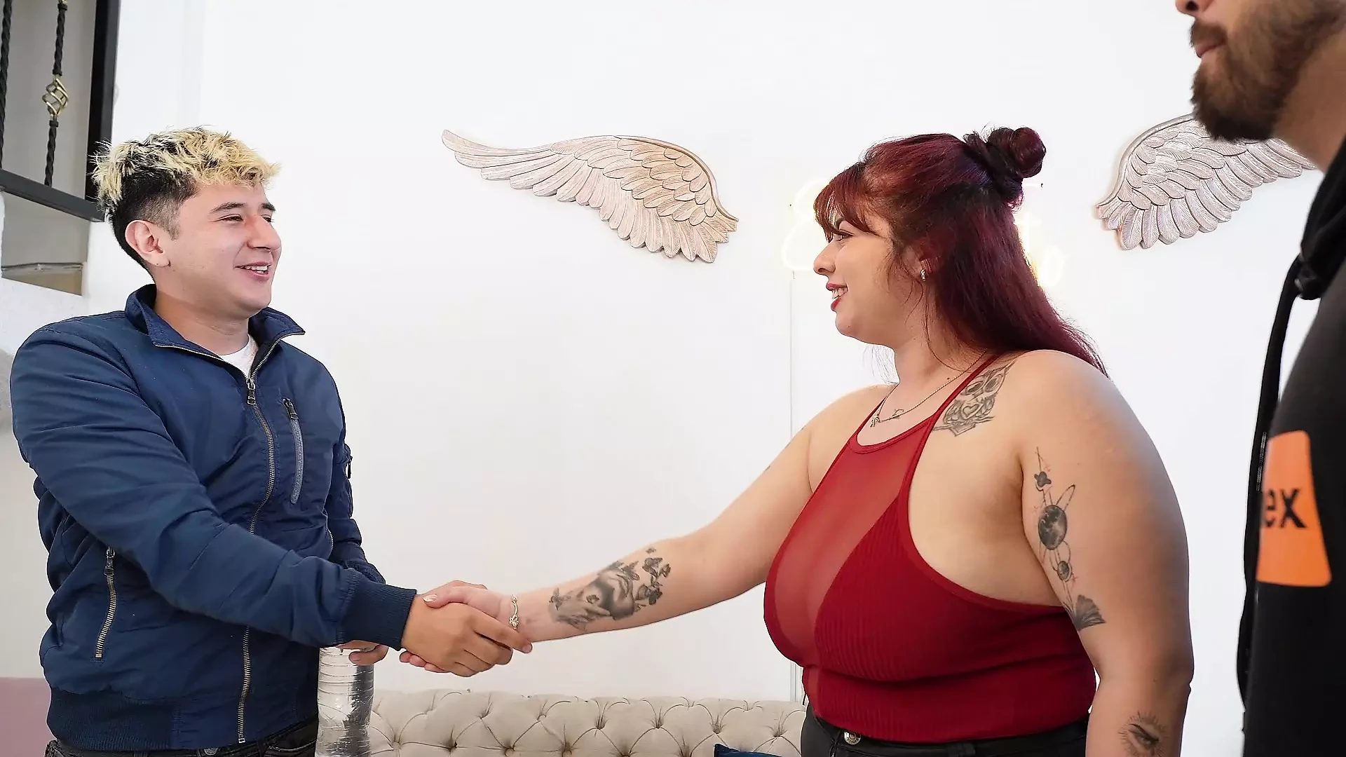 I drown my spite in my coach's friend's huge tits and fill her pussy with milk