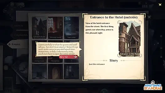 Gameplay hotel bagian 2 - menjelajahi living hotel dan bertemu huntress griselda