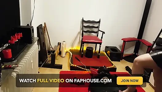 Busty Dominatrix Drenches Bound Slave in Sloppy Golden Shower