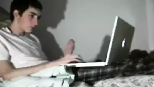 Me at 18 jerking off watching porn on my laptop.