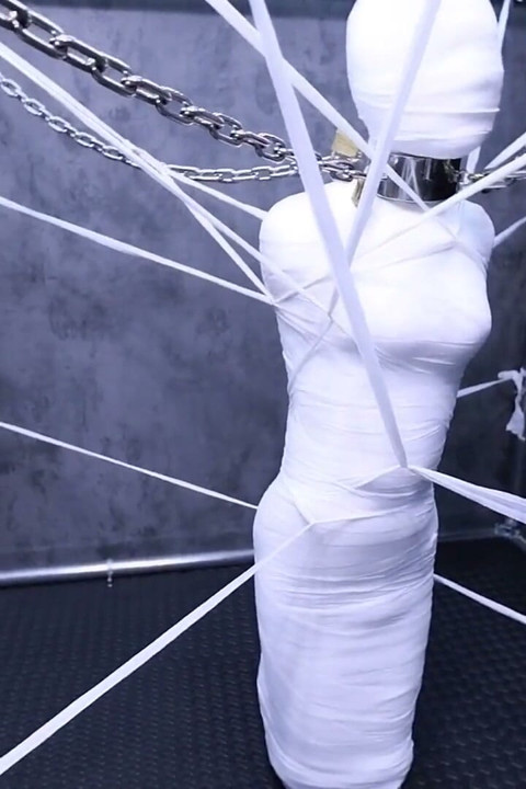 A Cute Girlfriend Wrapped All Over in Bandages