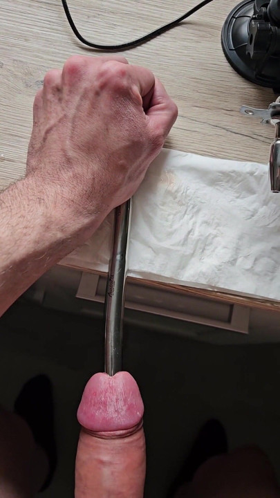 Thrilling moment from "extreme cocksounding and urethra stretch with machine Part 2"