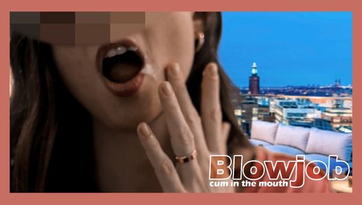 Blowjob für eine Freundin am Bartisch.