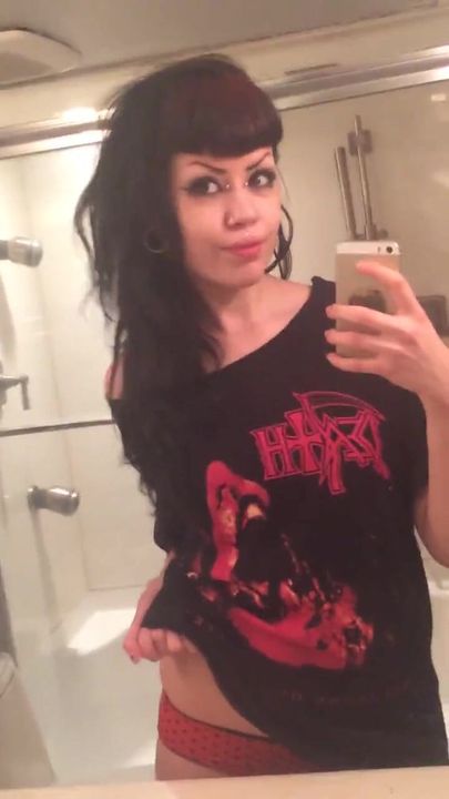 Death metal cutie does little tease