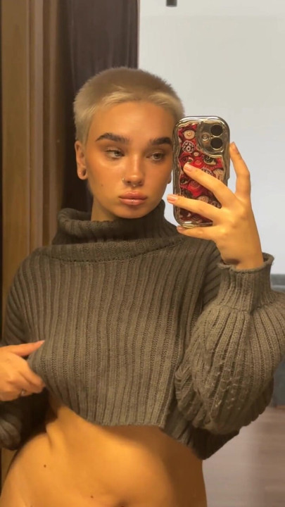 sweater up, skin exposed, need this