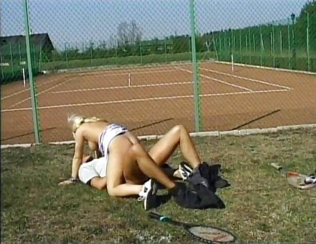 Tight whore football field fuck