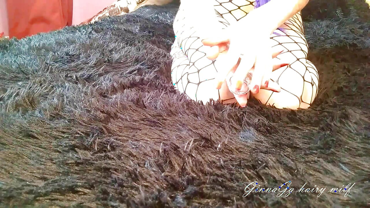 Glass in Hairy Pussy, Creampie, Stockings Fetish, Russian MILF Ginnagg