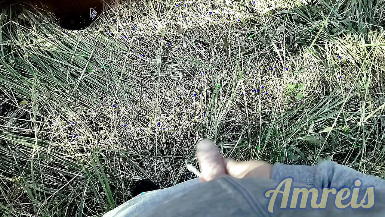 Masturbation in the woods by the roadside.