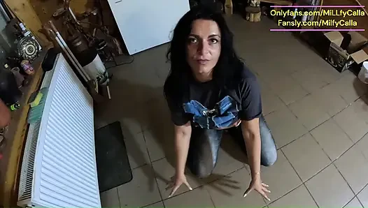 Shiny Downjacket Fetish MILF. Multiple Jackets, Rough Fuck and Cum All Over My Coat