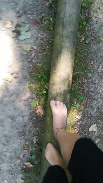 Outdoor Balancing in Pantyhose
