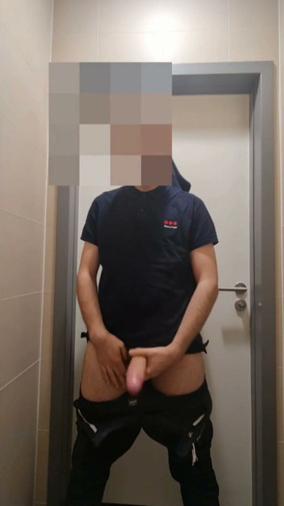 Security Guard masturbate in work toilet | Clip 1