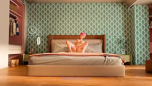 College mädchen riesiger squirting-orgasmus nach dem yoga-unterricht (volle 3D-animation) hq