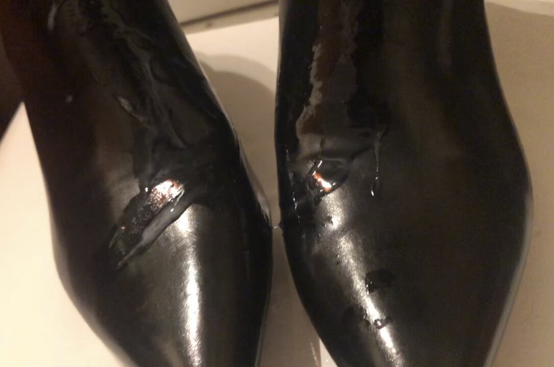 Cum on Leather Boots