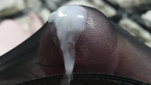 BLACK MESH PANTY WANK