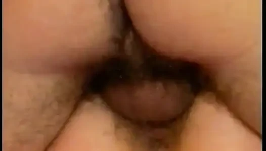 Busty brunette spitroasted and mouth jizzed in vintage threeway